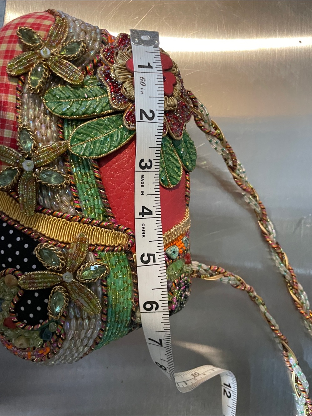 Mary Frances Vintage with Tags Embellished Multi-Color Floral Bag - Picture 11 of 14